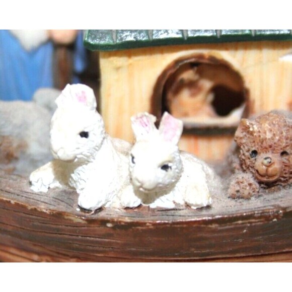 Noahs Ark Ceramic Hinged Opens Up Surprise Animals Inside Christmas Christian 3" - Picture 7 of 10